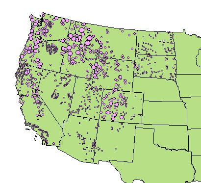 Sample locations for EMAP-West.