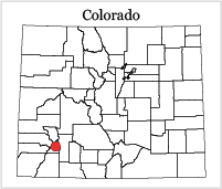 Upper Animas Mining District site location map