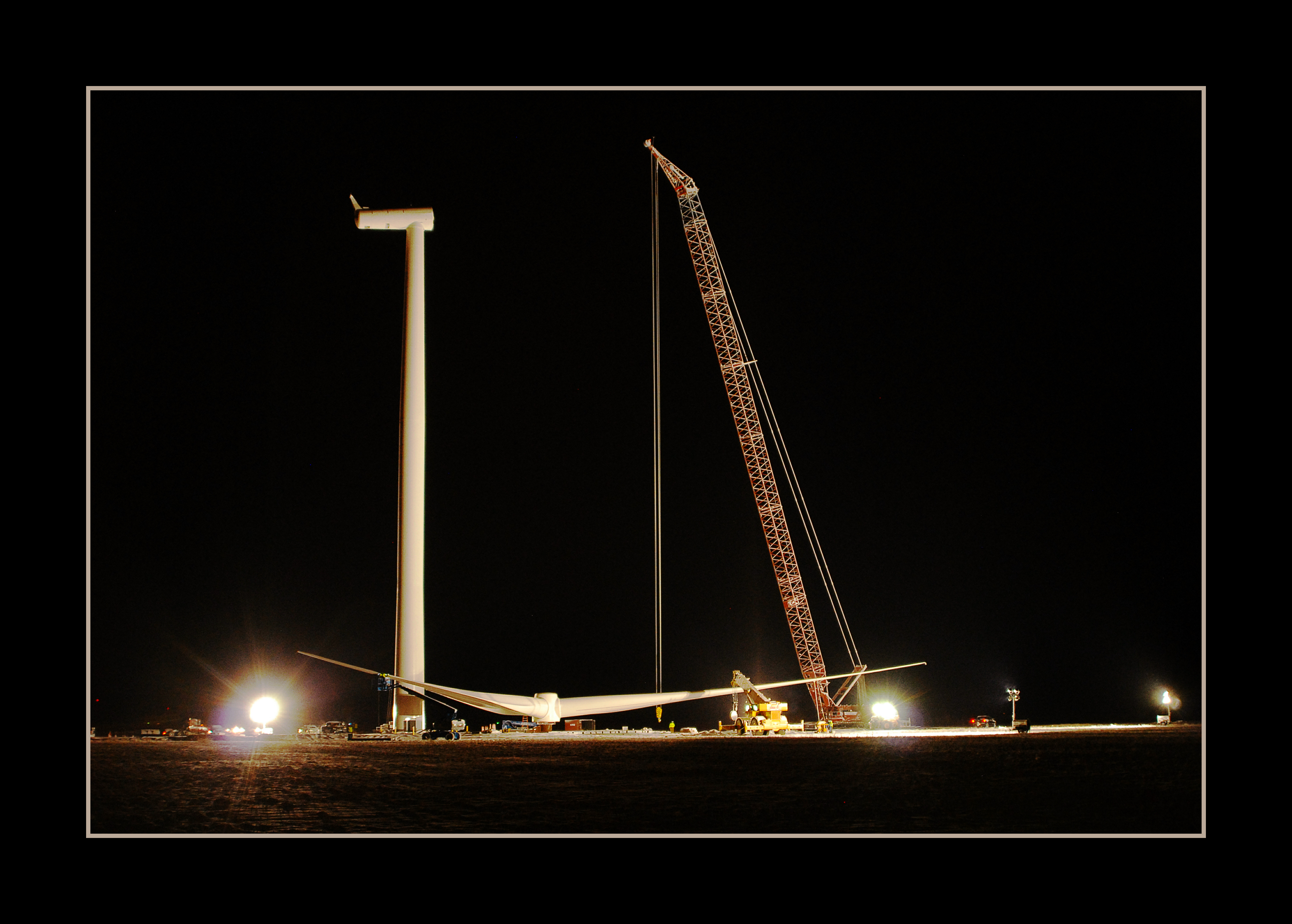 Pantex Wind Turbine at Night