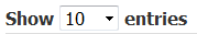 Image showing the number of entries you can display at a time in the table.