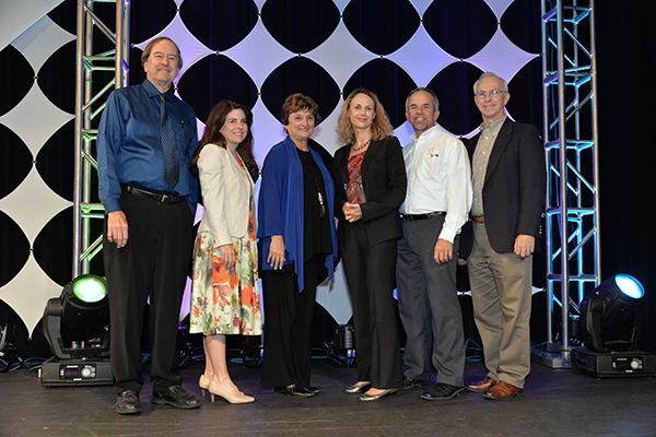 Water Star Award winner Fiona Sanchez with Irvine Ranch Water District colleagues and Mary Ann Dickinson