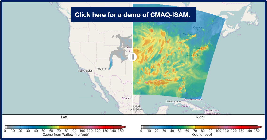 This image links to an interactive map that demonstrates the functionality of CMAQ-ISAM