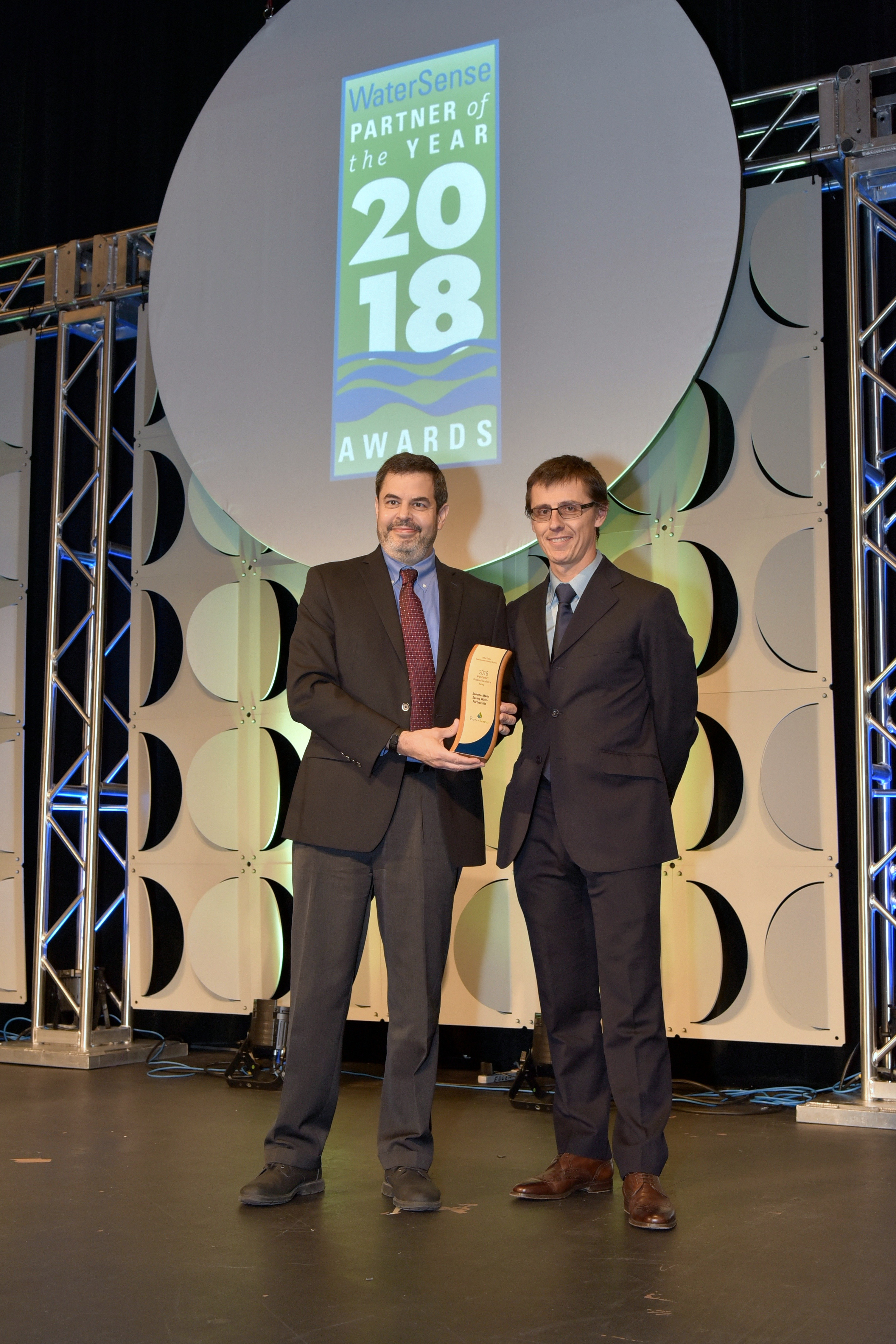 Gregory Plumb accepts Sustained Excellence Award for Sonoma Marin Saving Water Partnership.