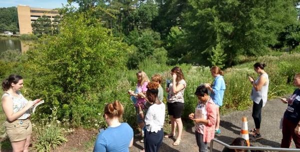 Local educators using the iNaturalist species identification app during the EPA EnviroAtlas Educator’s Workshop Series. Read more about EnviroAtlas below. 