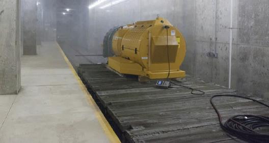 Demonstration of the use of an orchard sprayer for the decontamination of a subway station during the UTR Project
