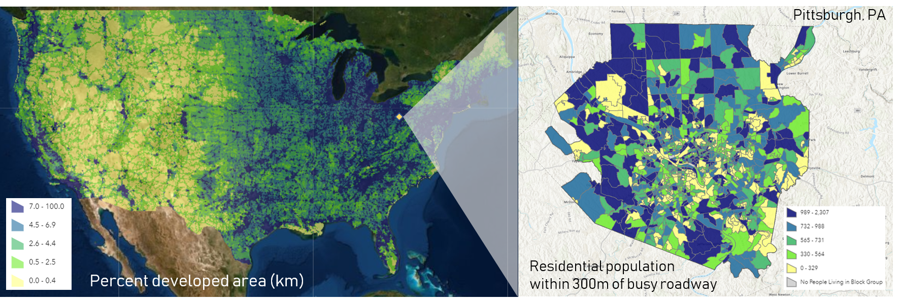 Example images showing EnviroAtlas spatial extents. 