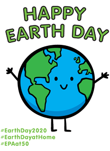 Cartoon image of a happy Earth