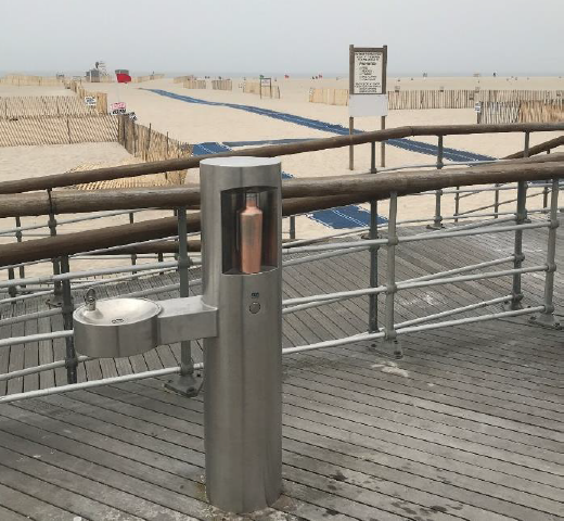 Hydration station located on boardwalk in Jones Beach State Park; Long Island, NY.