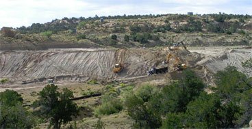 Construction equipment working on the NECR Mine Site