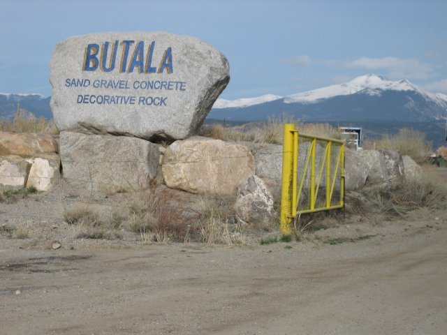 The entrance to the sand and gravel business on site