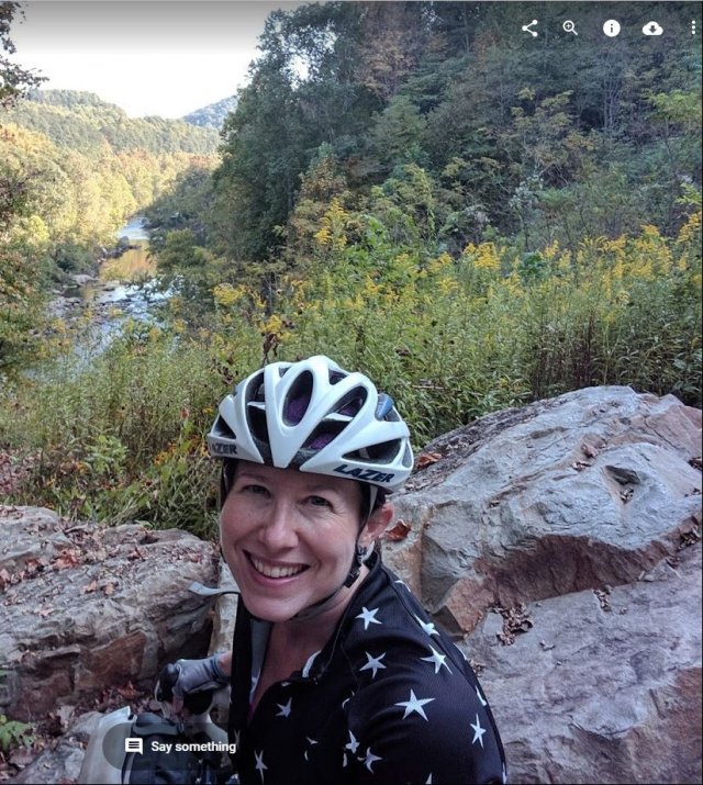 Catherine on top of Paw Paw Tunnel, Chesapeake and Ohio Canal, Allegany County, Maryland.