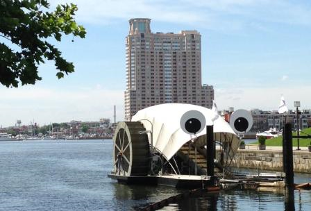 Picture showing a real-time water quality sensor in the harbor of Baltimore, Maryland