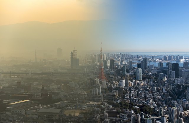 Air pollution over a city