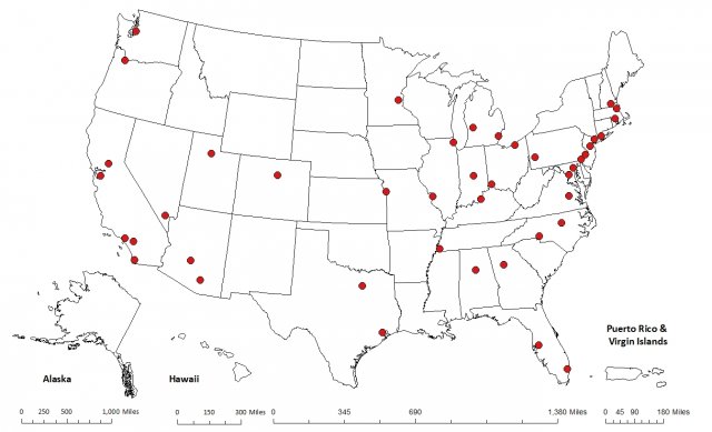 Map of PAMS Sites