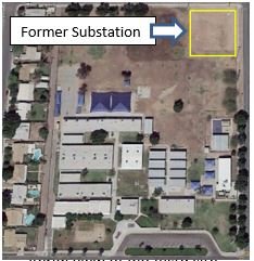 Aerial view of Rio Vista site northeast of school