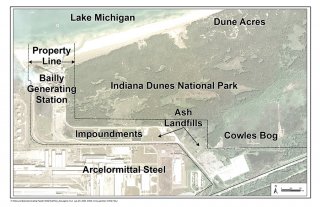 Aerial view of NIPSCO site, overview with boundaries