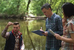 Ecologists testing water