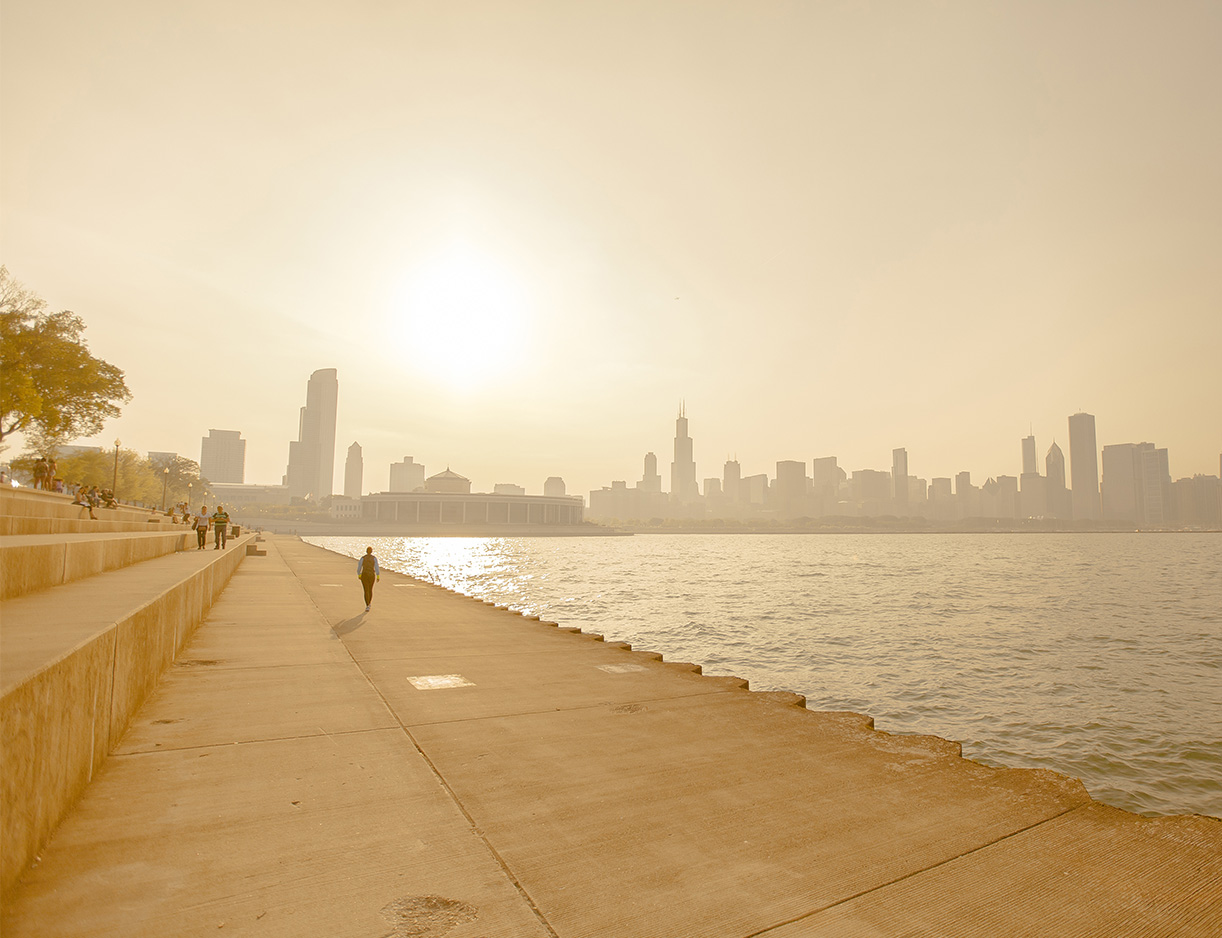 Smog in the city of Chicago