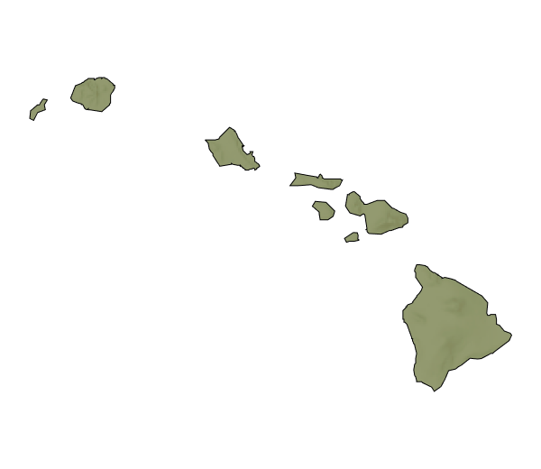 Hawai'i and Pacific Islands region, shaded in green