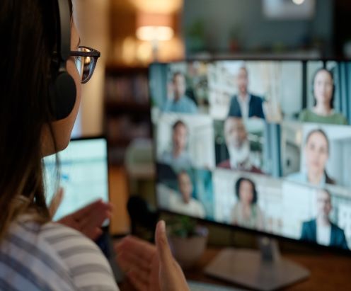 woman on a webinar call