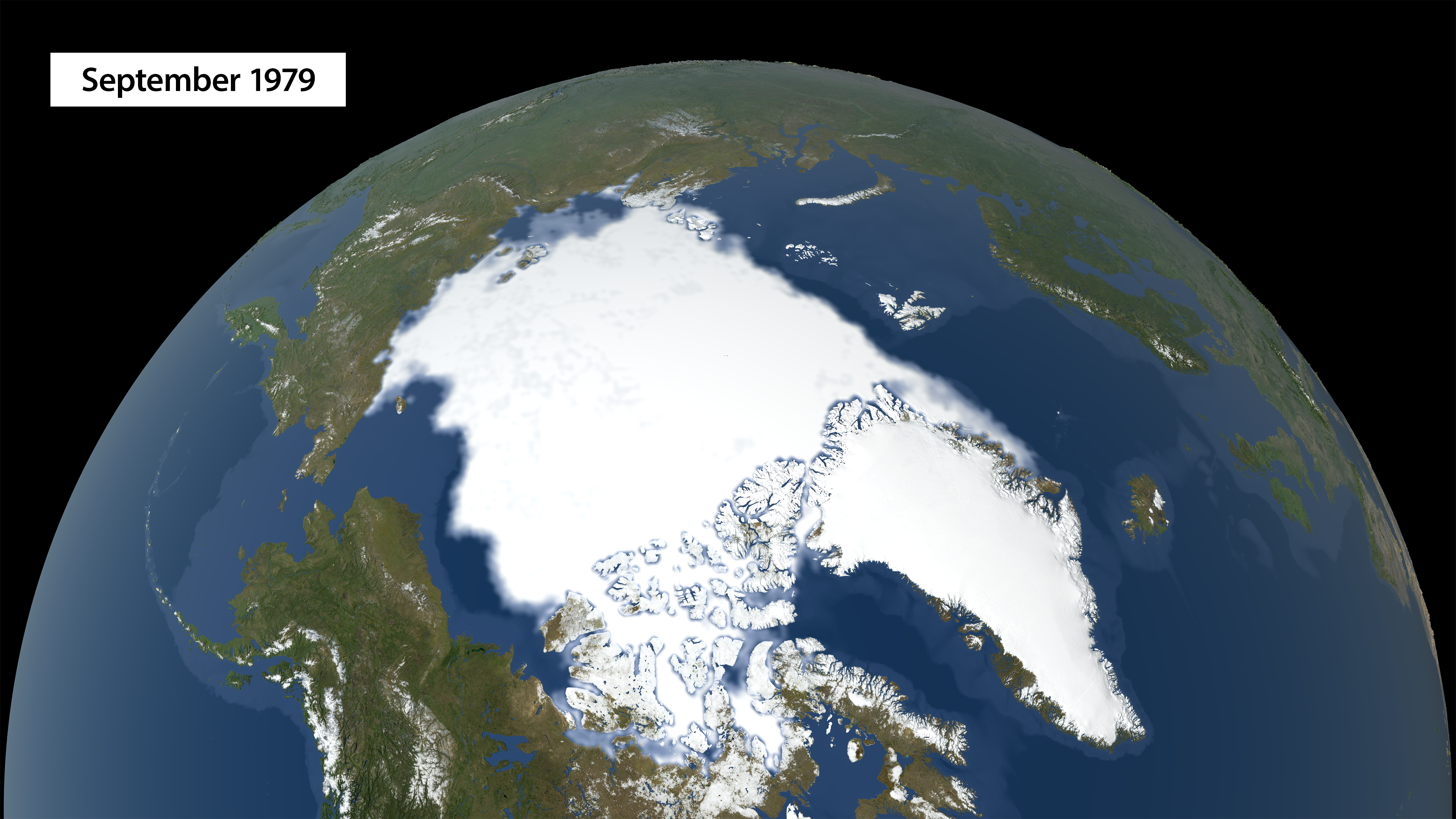 Map of Arctic sea ice in September 1979