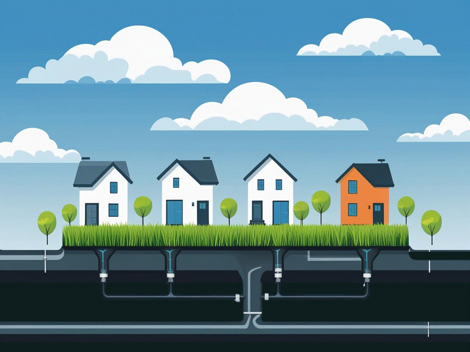 An illustration of a sewershed