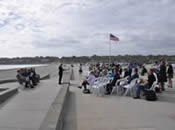 Senator Reed speaks to the crowd about the importance of improving water quality and restoring habitat in the Southeast New England region. Senator Reed speaks to the crowd about the importance of improving water quality and restoring habitat in the Southeast New England region.