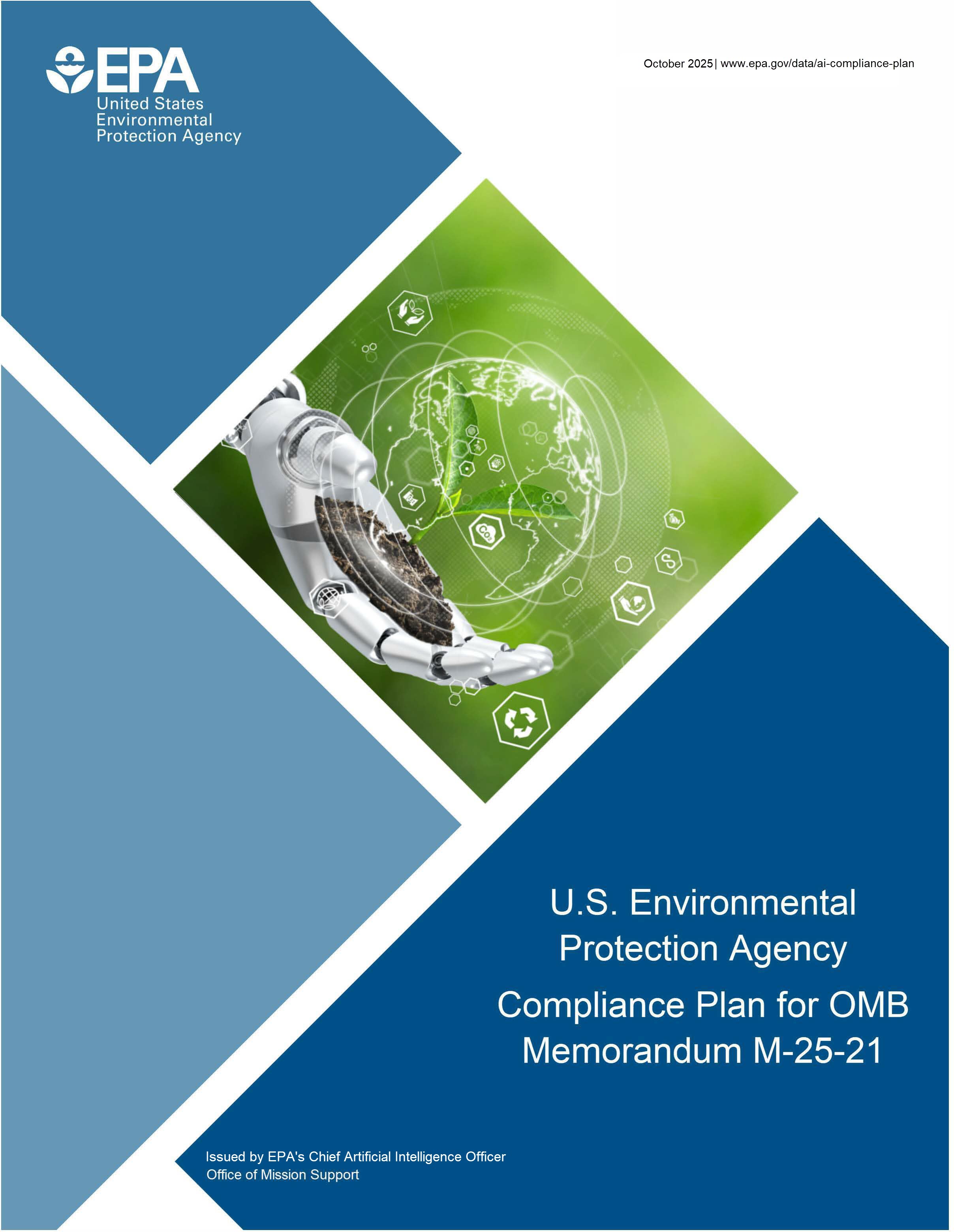 Cover of the final Artificial Intelligence Compliance Plan for EPA