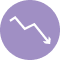 Line graph going down icon