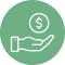 Money in hand icon