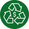 Recycling and dollar icon