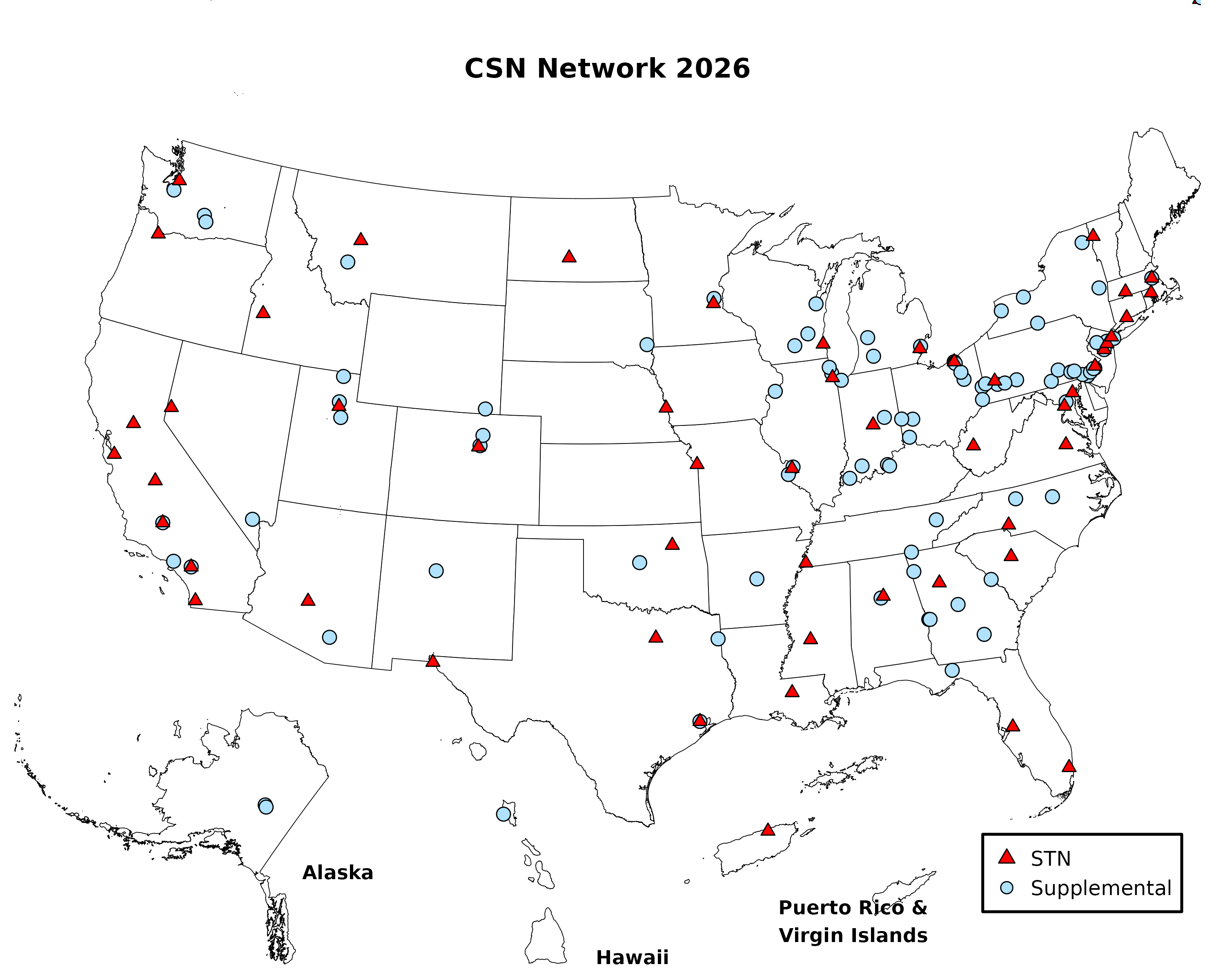 Map of Chemical Speciation Network sites