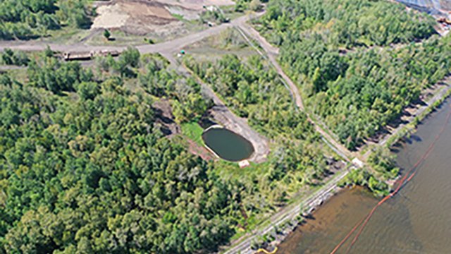 An aerial view of the Unnamed Pond.