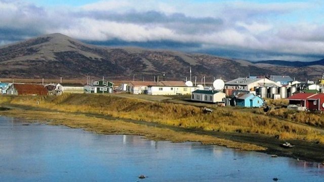 Scenic view of coastal Alaska Native Village