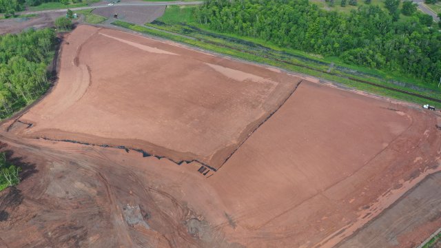 Capping on the Upland Confined Disposal Facility (CDF) continues.
