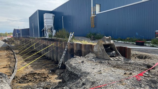 Excavation behind the Ceramfab building