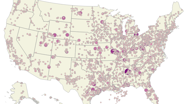 GHGRP RY2022 graduated symbol map of reporting facilities by emissions