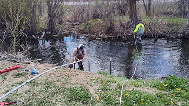 Workings in the water at the site