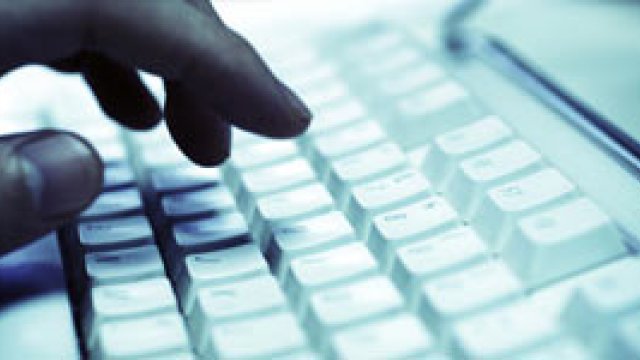 typing at a keyboard