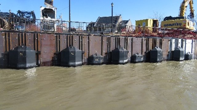 Metal sheeting of fish passage.
