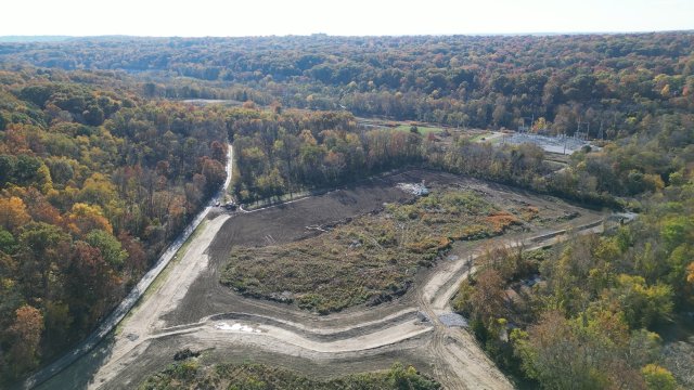 View of the site looking south, showing outfall 3 and 4 to the right of the picture
