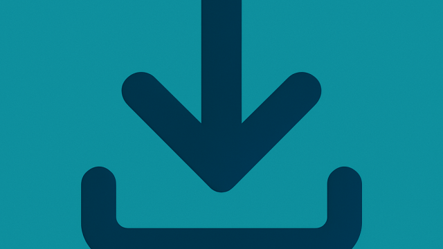 Arrow pointing down into tray, representing data downloading 