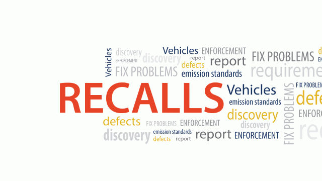 a word cloud and words related to recalls