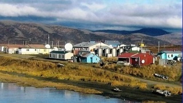 Alaska Native Village Scene