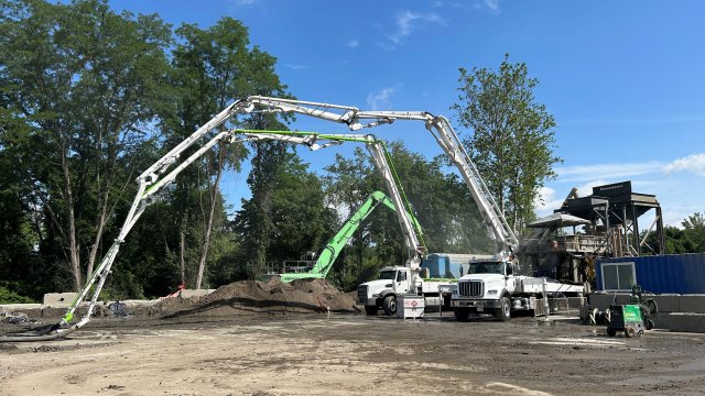 _ Sevenson has initiated the use of a second pump truck to increase stablized dredged material placement. The material can be pumped to the placement area without the need of off-road haul dump trucks.