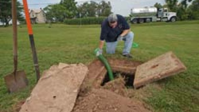 Cleaning out septic system water supply