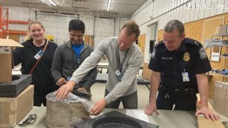 EPA Staff training Customs and Border Control Officers at the Pembina, North Dakota Port of Entry in mobile sampling equipment for pesticide active ingredients.