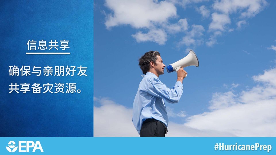 Image of a man standing with a megaphone facing the sky and clouds