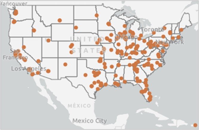 Figure 4: Sodium hypochlorite supplier facilities in U.S. as of 5/5/2022