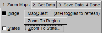 Section of Estuary Data Mapper user interface with menus and buttons' shortcut keys